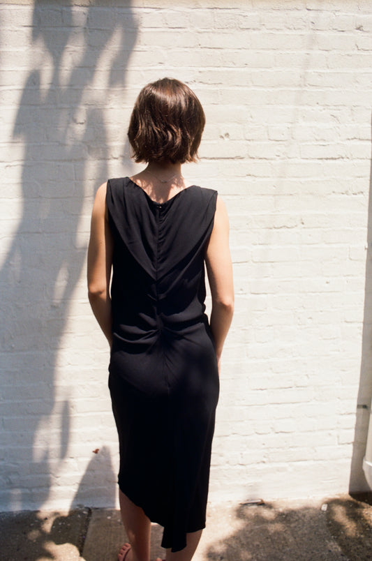 Christian Dior 90s Twisted Strap Black Dress