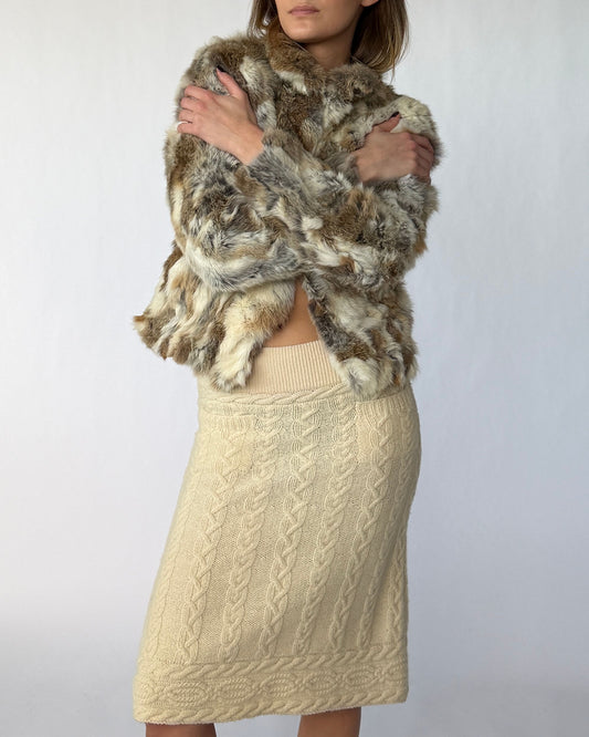 Close up view of vintage Diane Von Furstenberg cashmere skirt