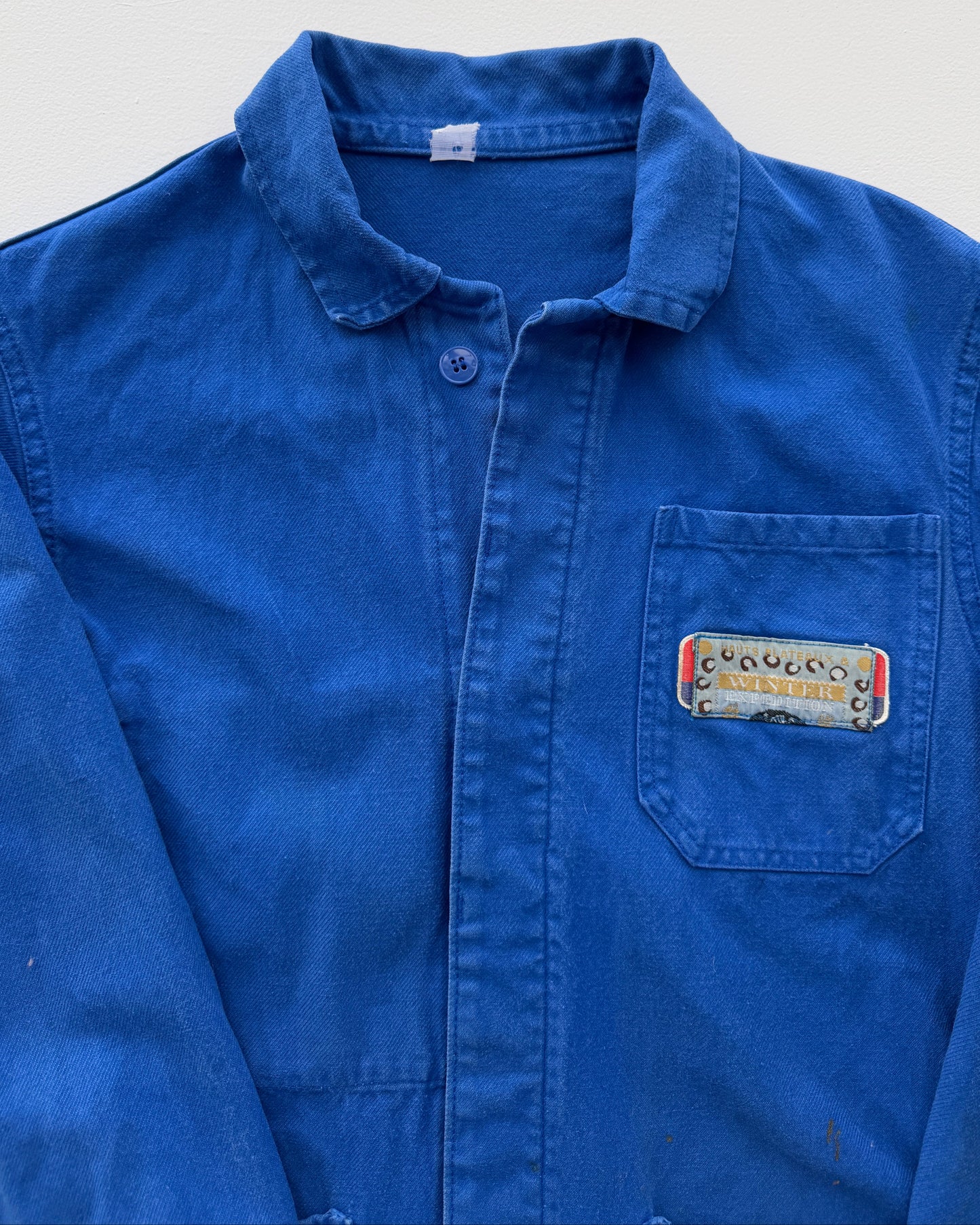Close-up detail view of Vintage French Chore Coat