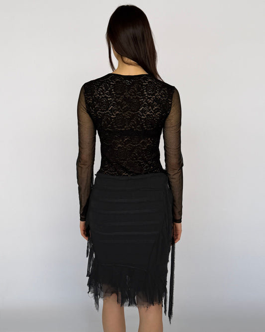 Back view of Hervé Léger Chiffon Skirt