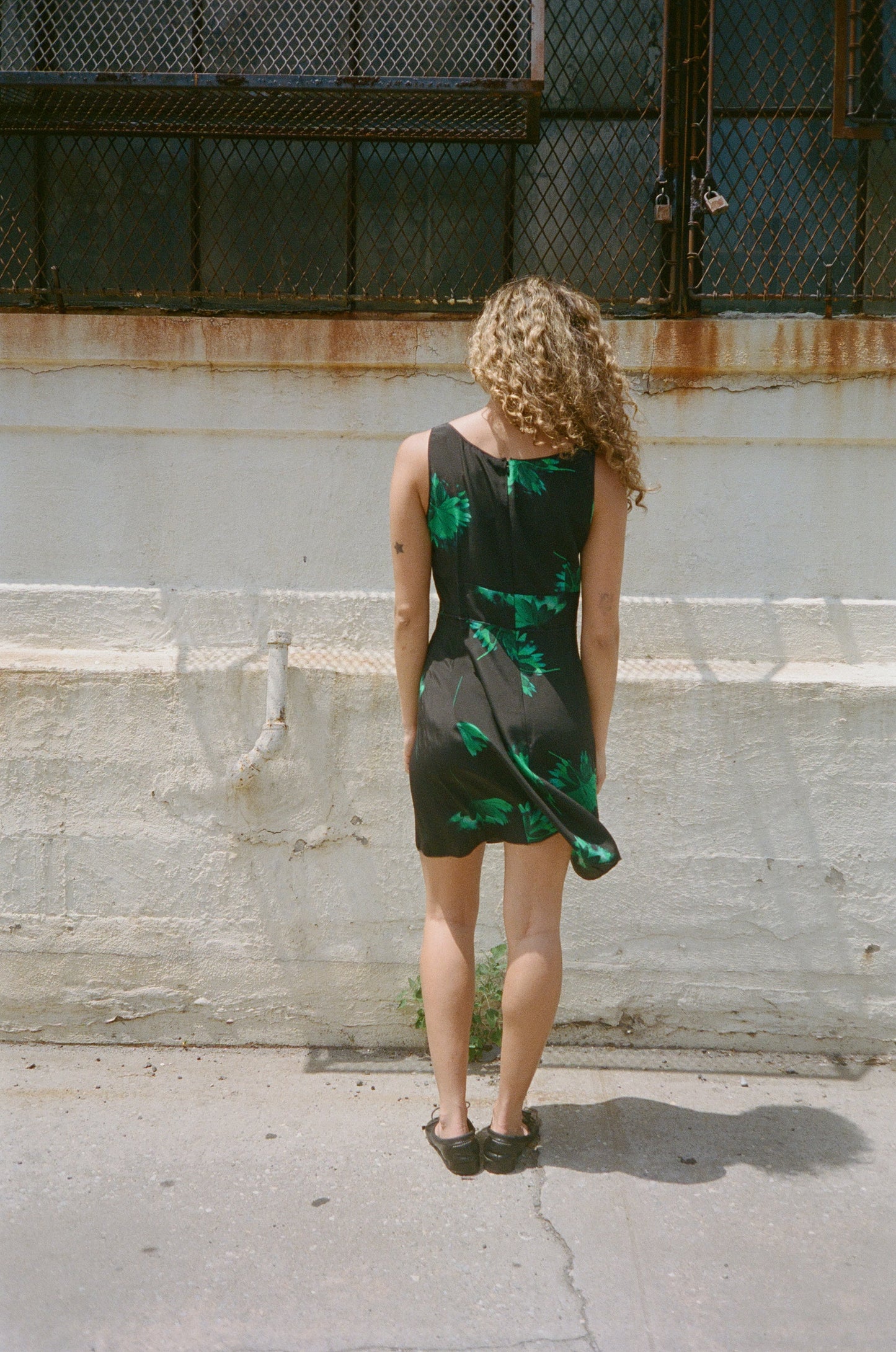 NINA RICCI FLORAL BLACK SILK DRESS