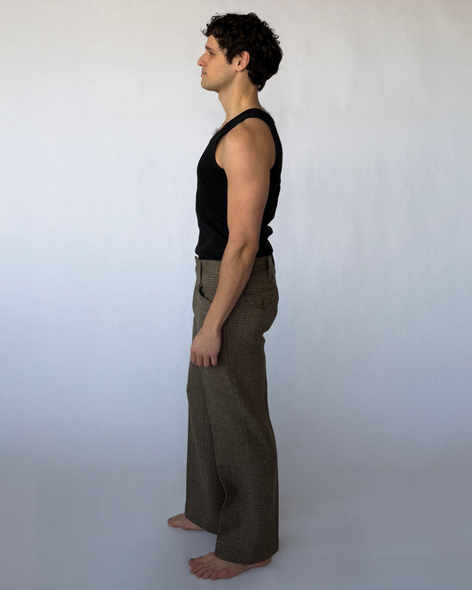 Side view of Vintage Pendelton Houndstooth Trousers