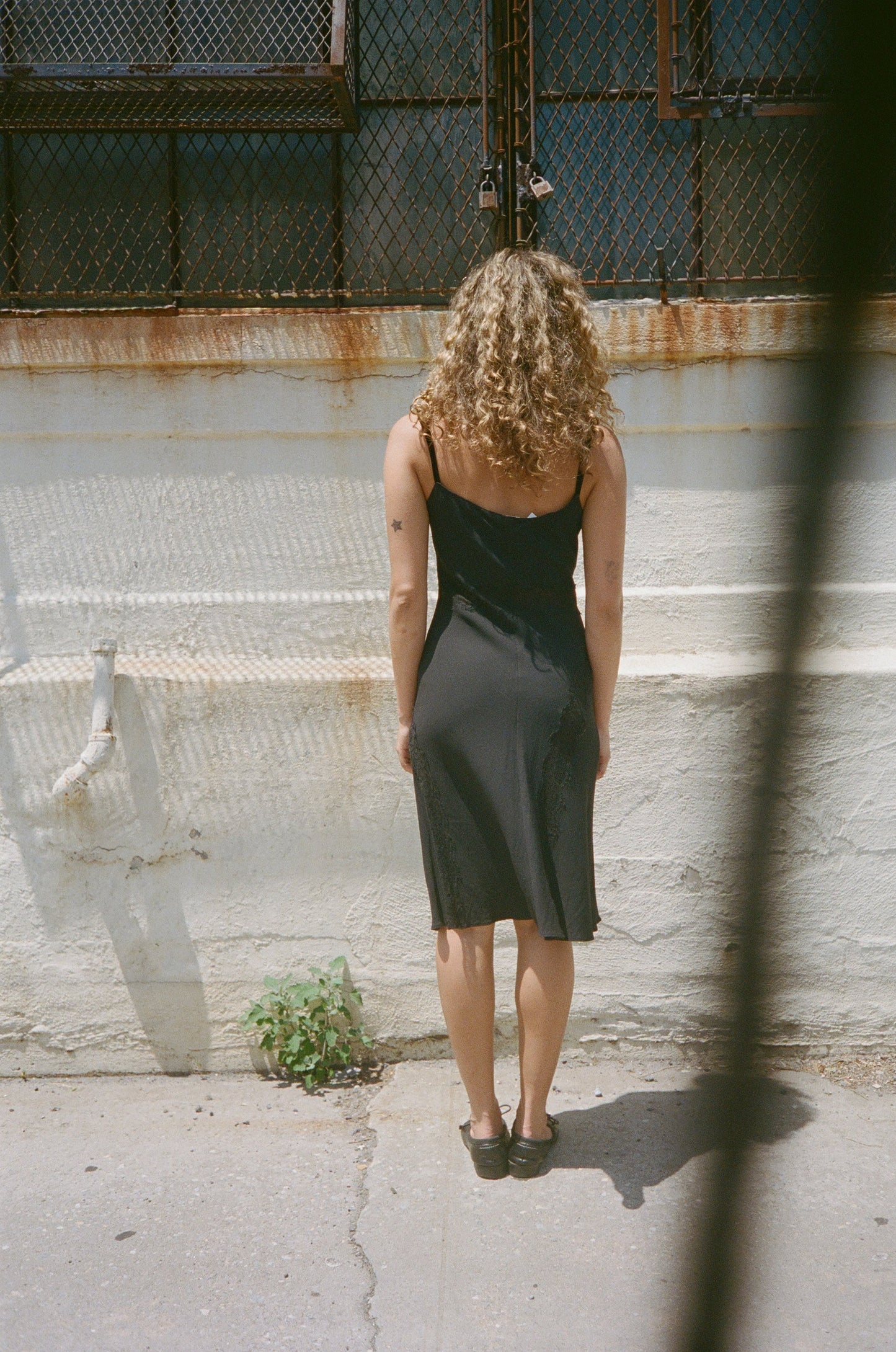 90S BLUMARINE BLACK SLIP DRESS WITH LACE