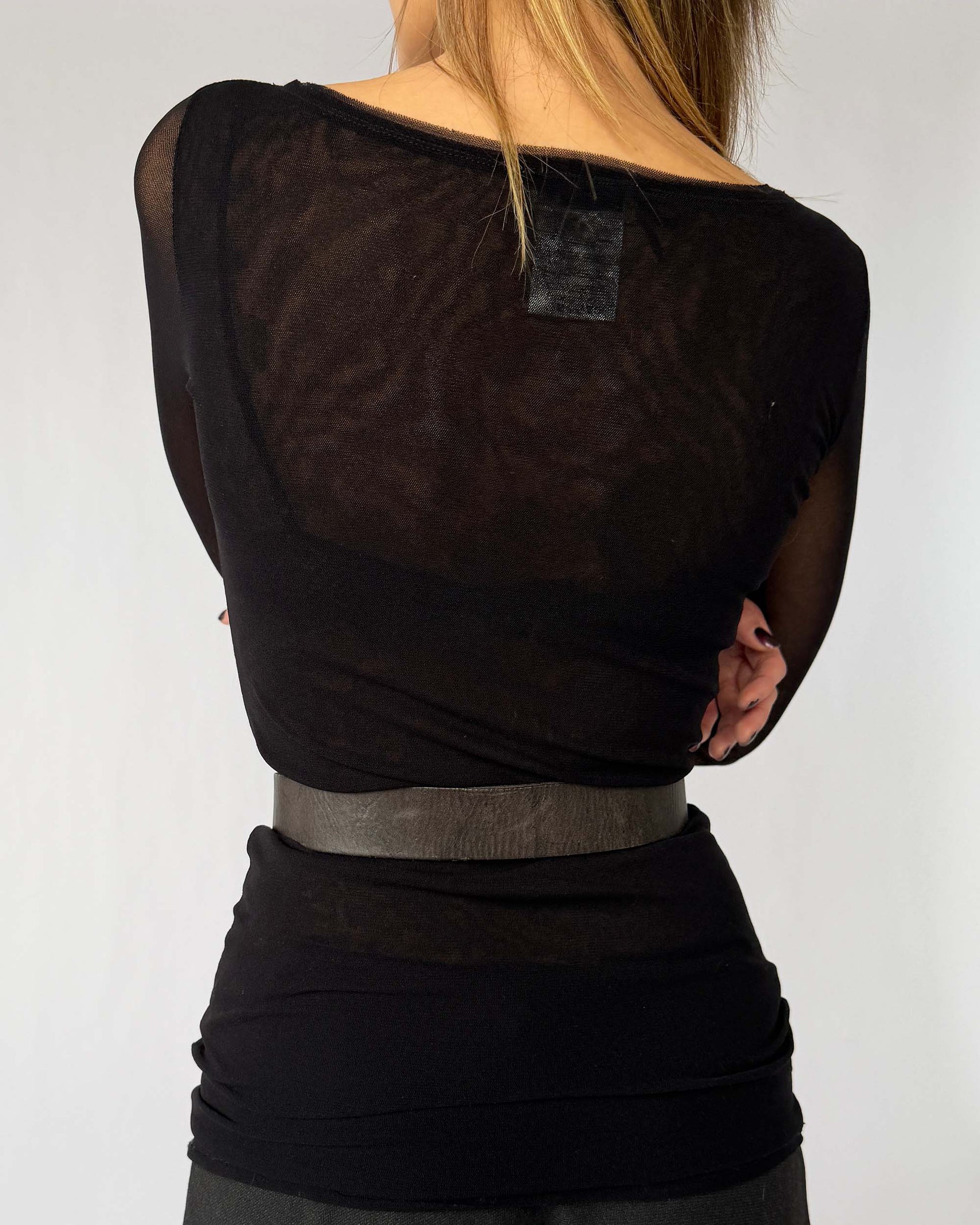 Back view of vintage Agnès B. leather belt