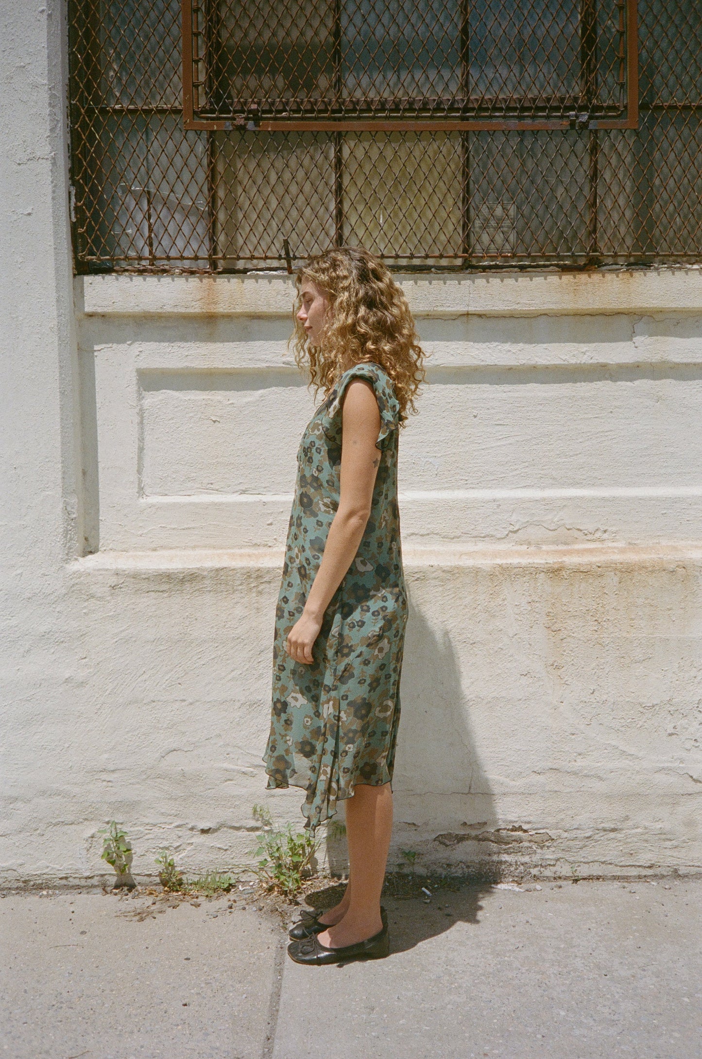 ANNA SUI FLORAL CHIFFON DRESS