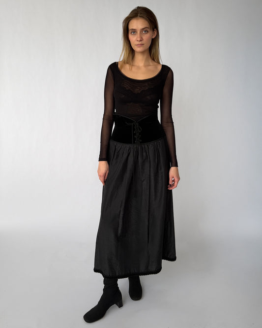 Vintage Blumarine silk & velvet skirt from the '90s