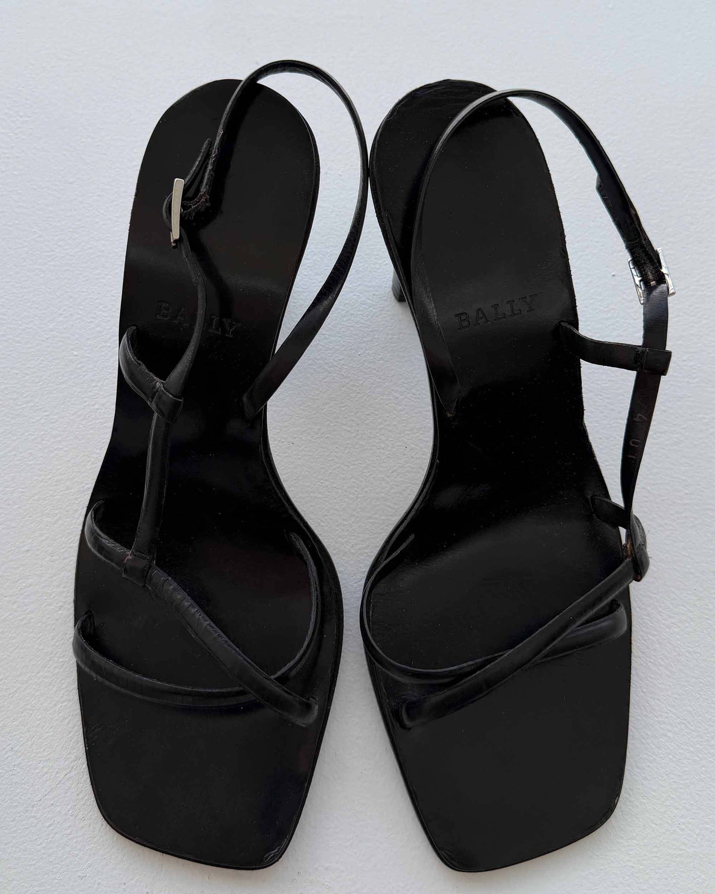 Aerial view of Bally strappy heels