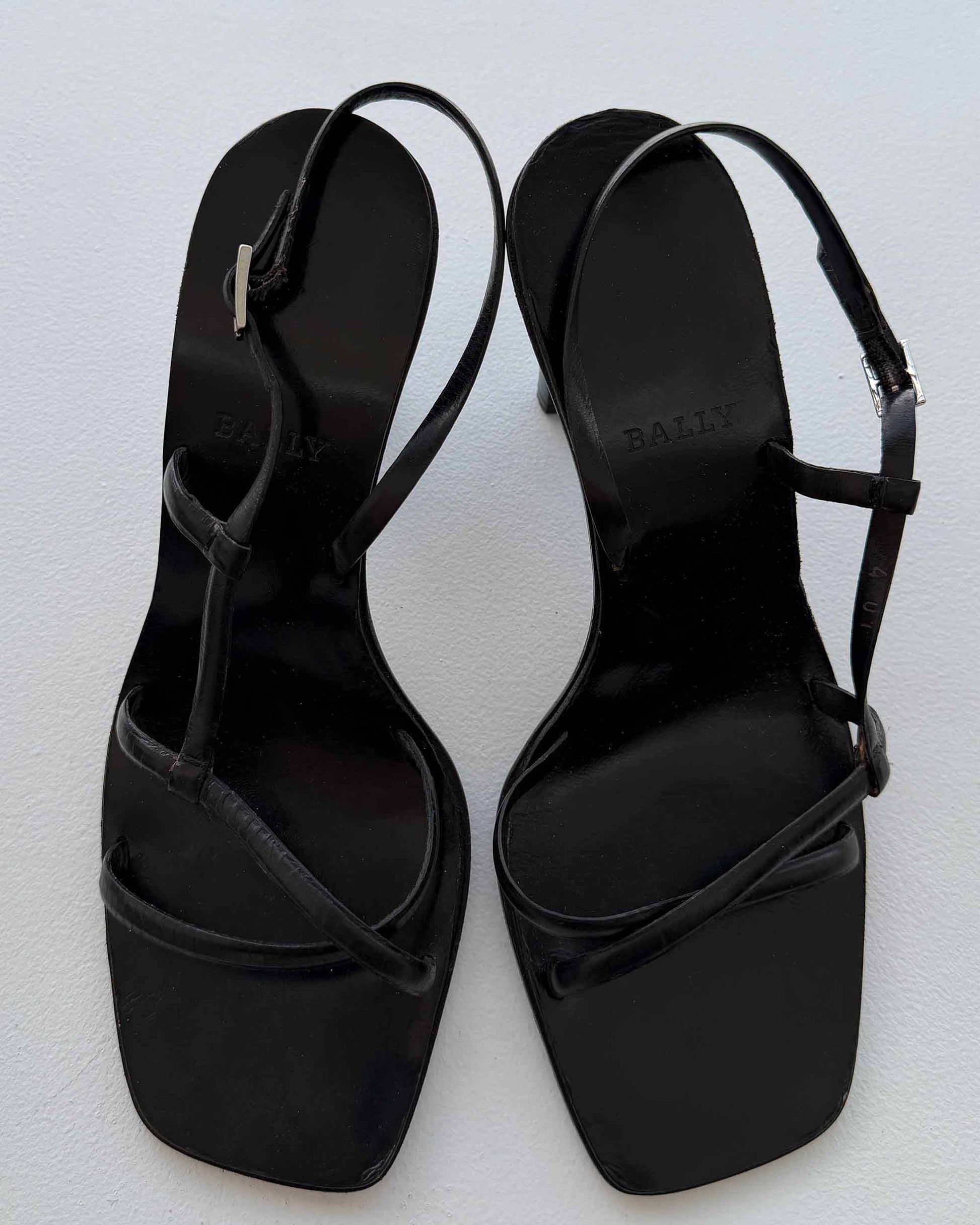 Aerial view of Bally strappy heels
