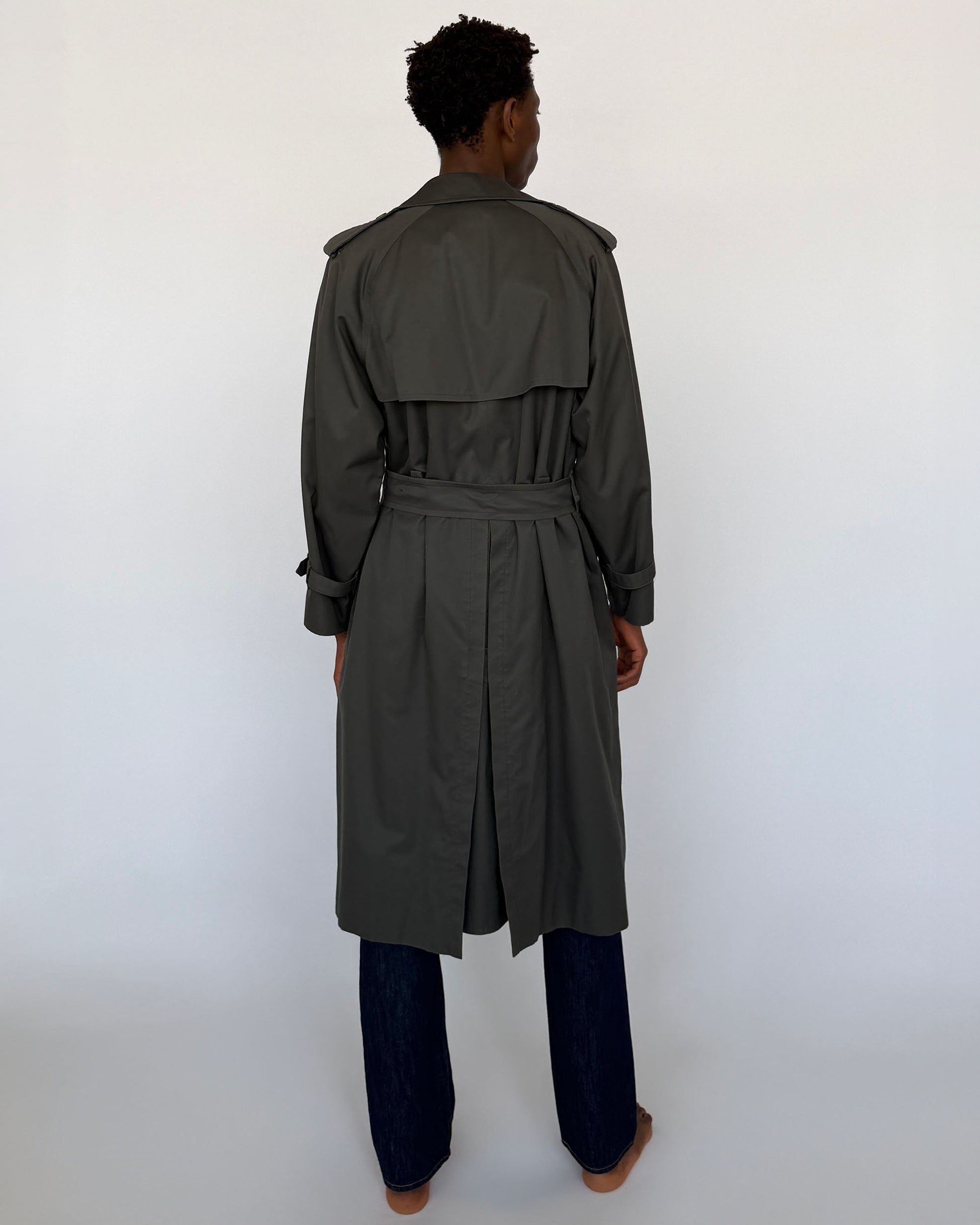 Back view of vintage Burberry Wool Lined Trench Coat
