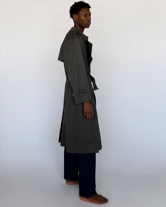 Side view of Vintage Burberry Wool Lined Trench Coat