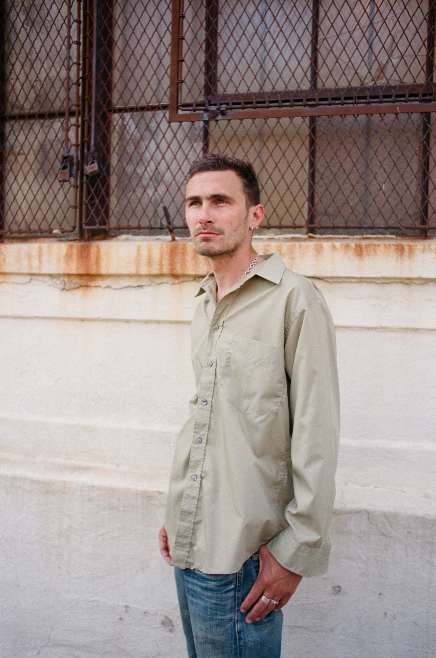 Christian Dior Monsieur Khaki Green Button Up