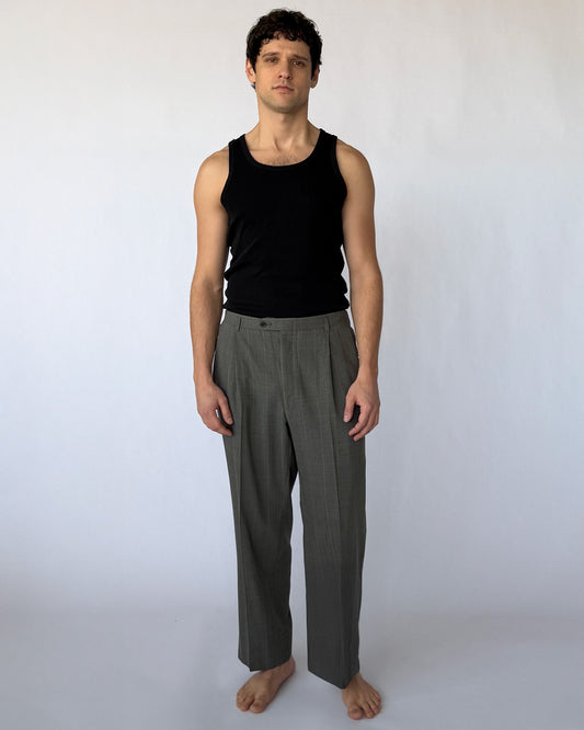 Christian Dior Grey pinstripe pleated men's trousers