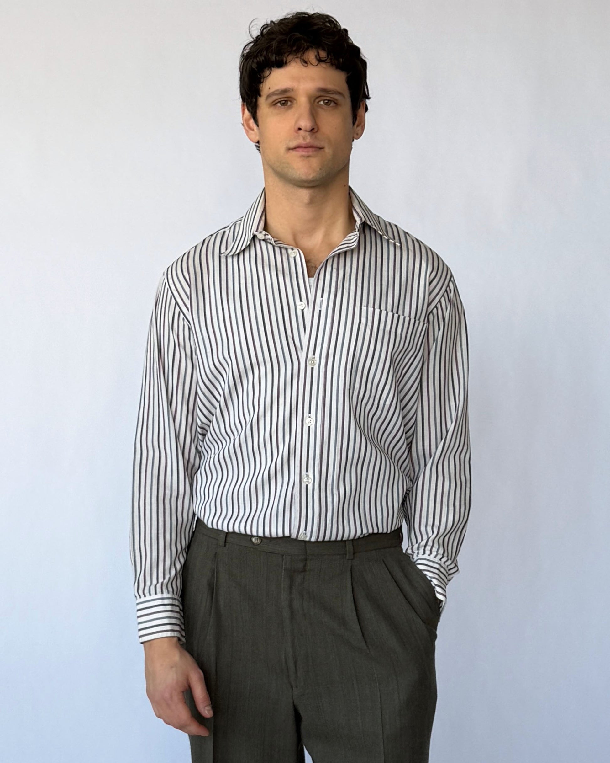 Christian Dior multicolor striped men's button up