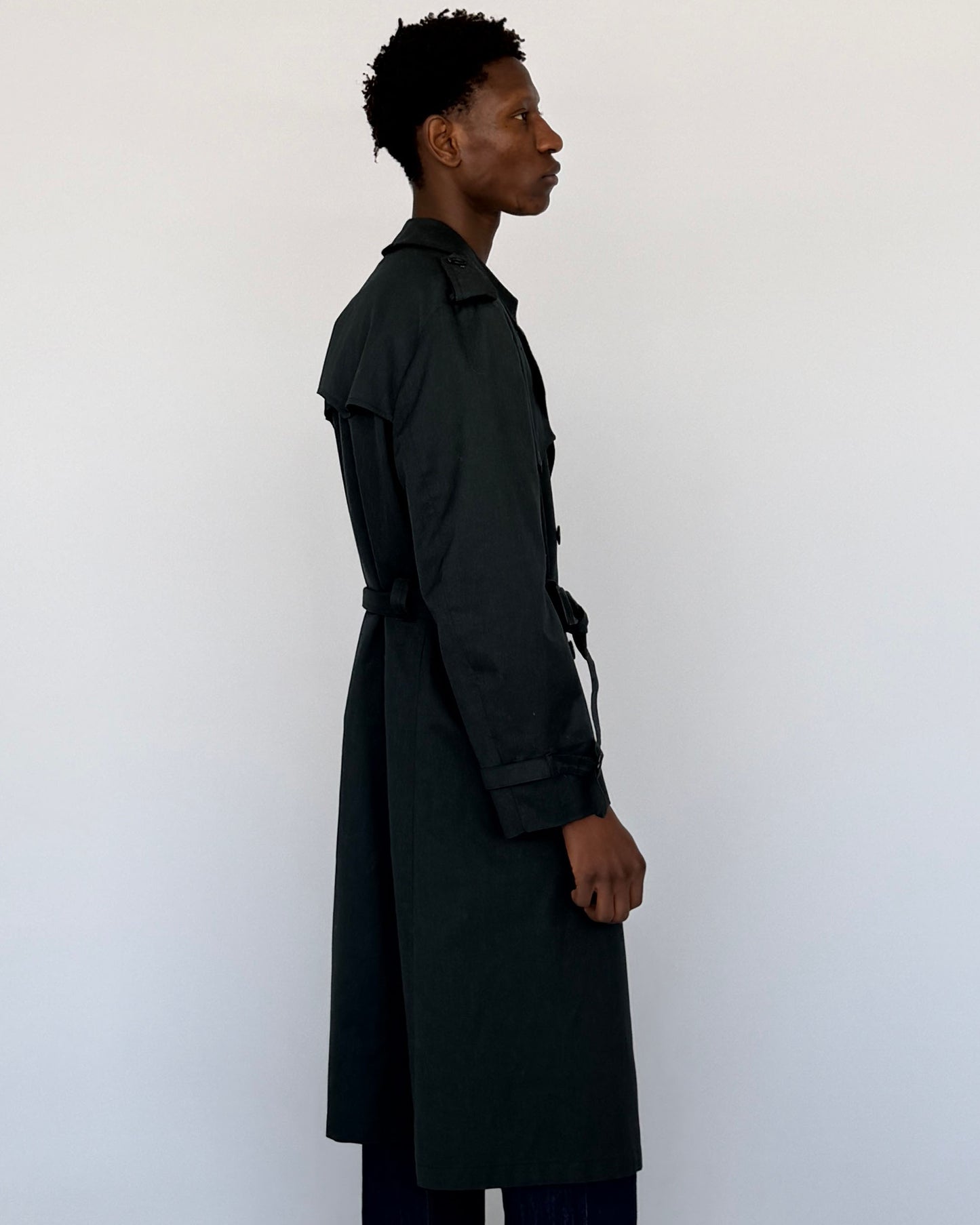 Side view of Christian Dior Wool Lined Trench Coat