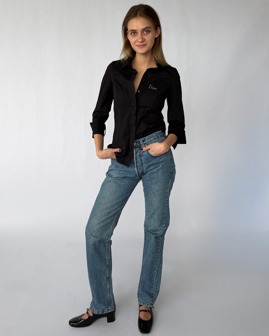 Vintage Dior Three Quarter Sleeve Button Up