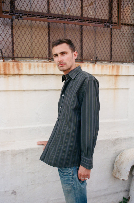 Dolce & Gabbana Striped Green Button Up Shirt