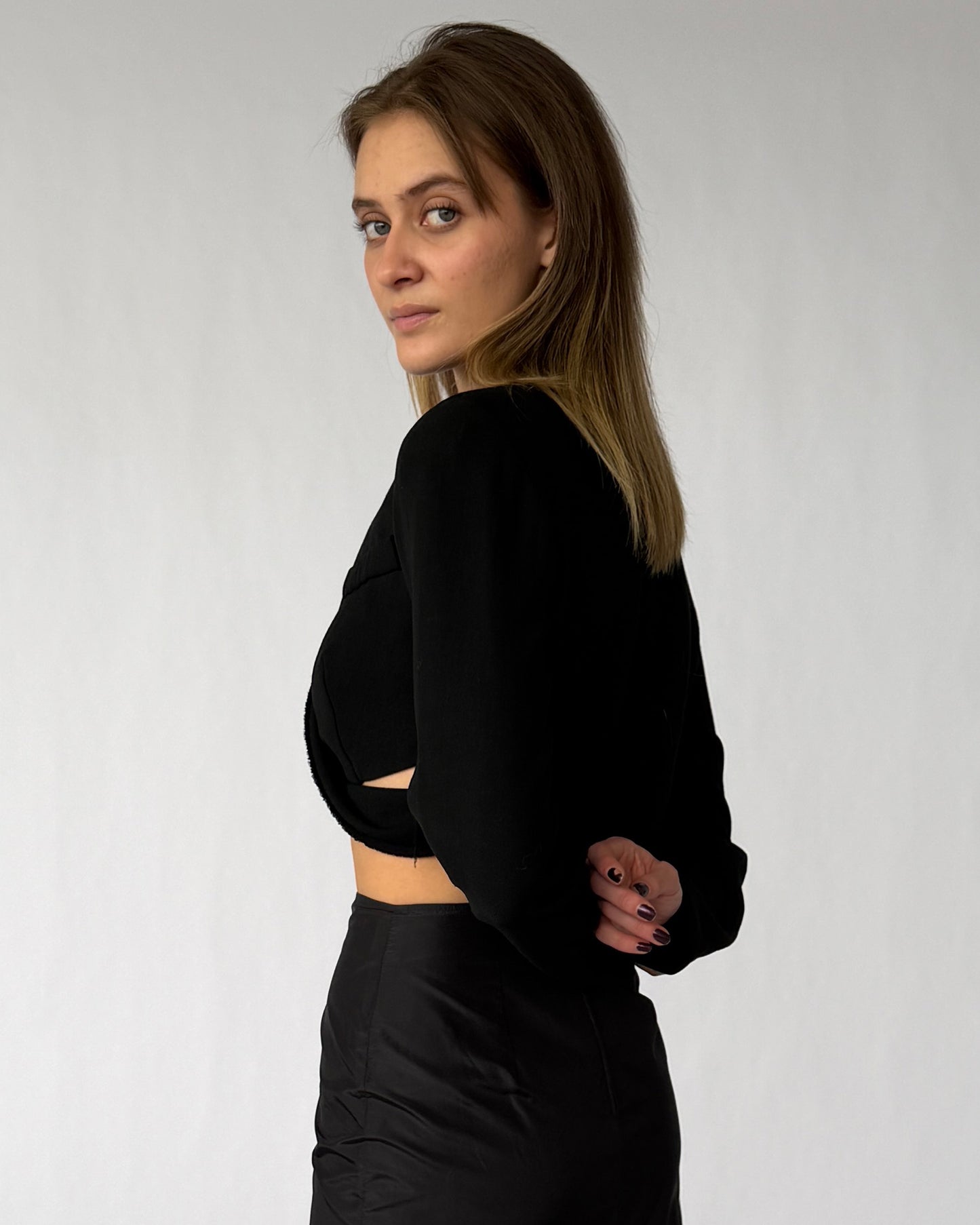 Side view of vintage Donna Karan one of one blazer