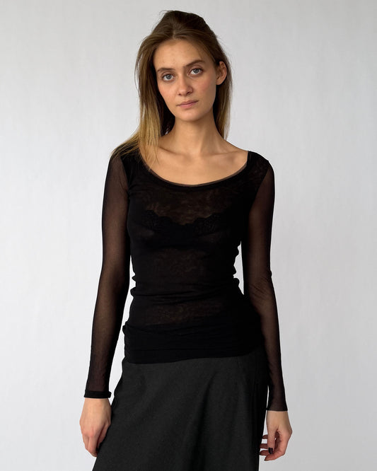 Vintage Fuzzi long sleeve mesh top