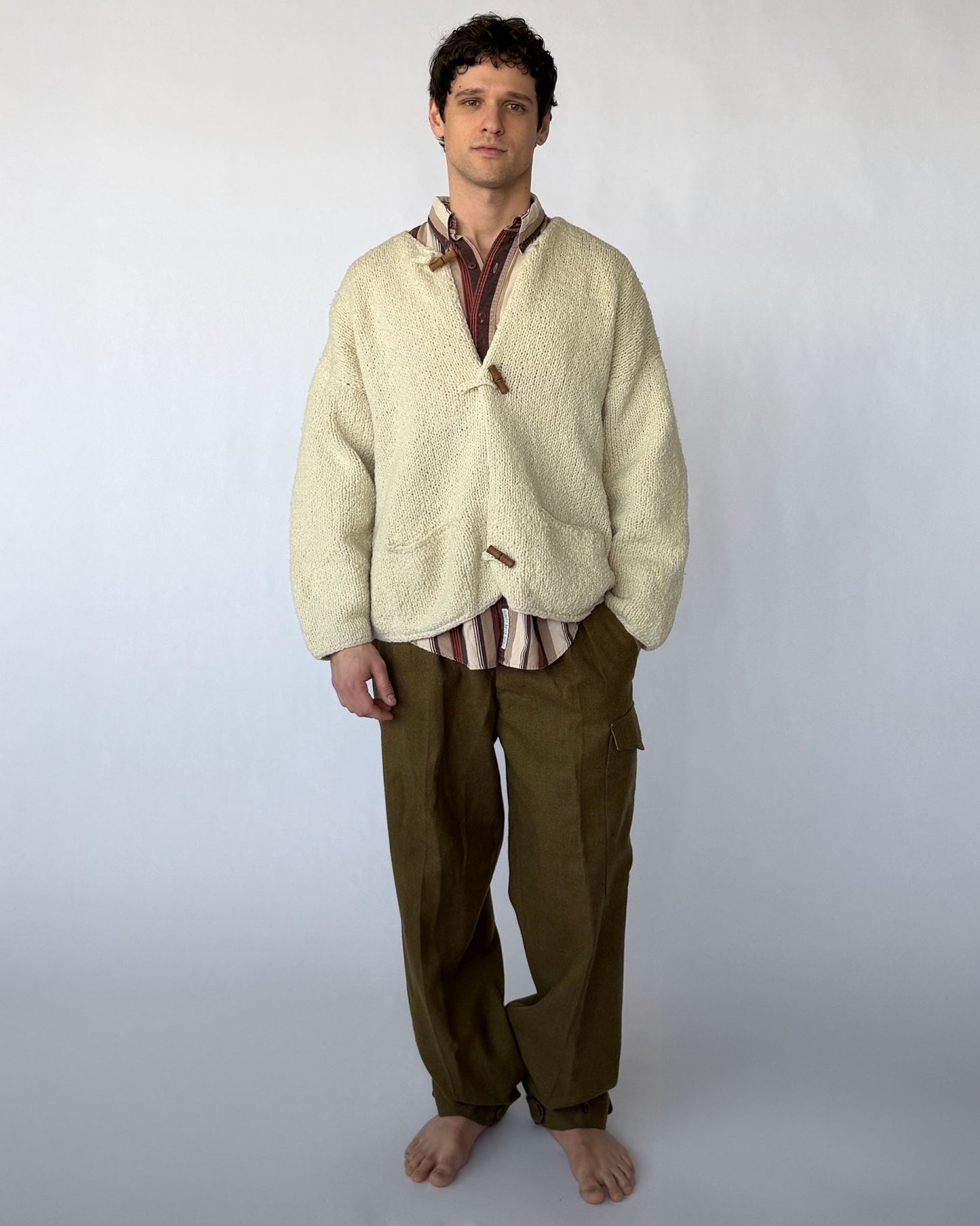 Vintage Frantic lambswool sweater with bamboo buttons