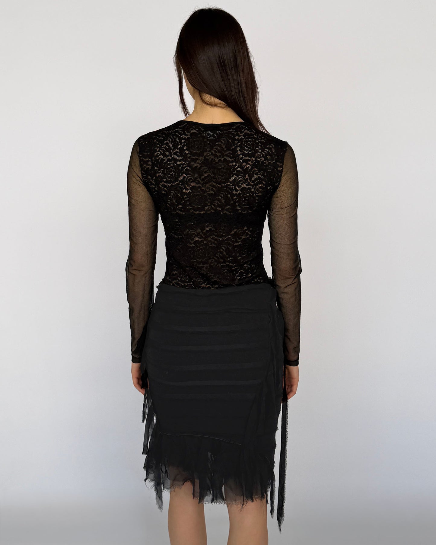 Back view of Hervé Léger Chiffon Skirt 