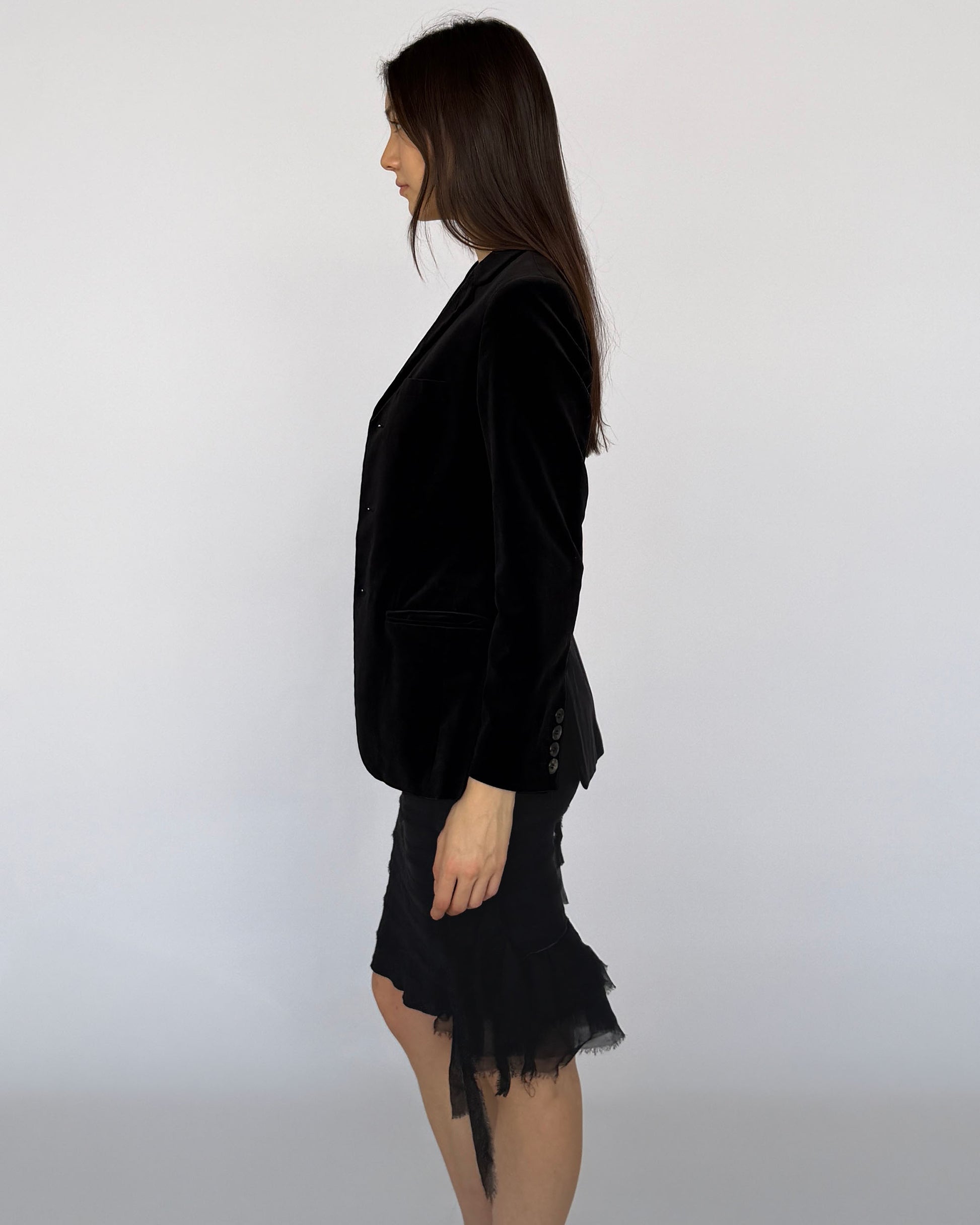 Side view of Hervé Léger Chiffon Skirt 