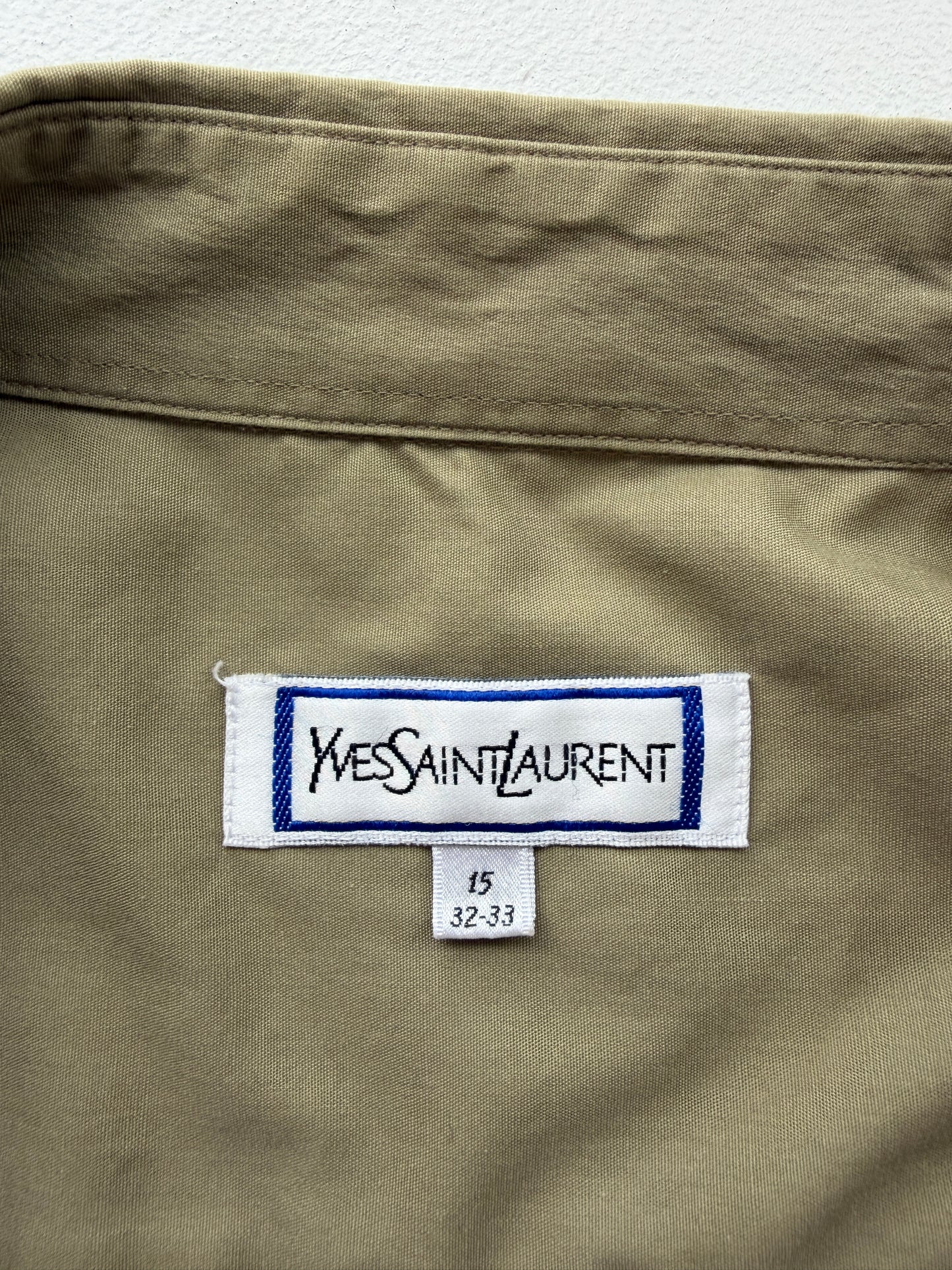 Yves Saint Laurent Khaki Green Button Up Shirt