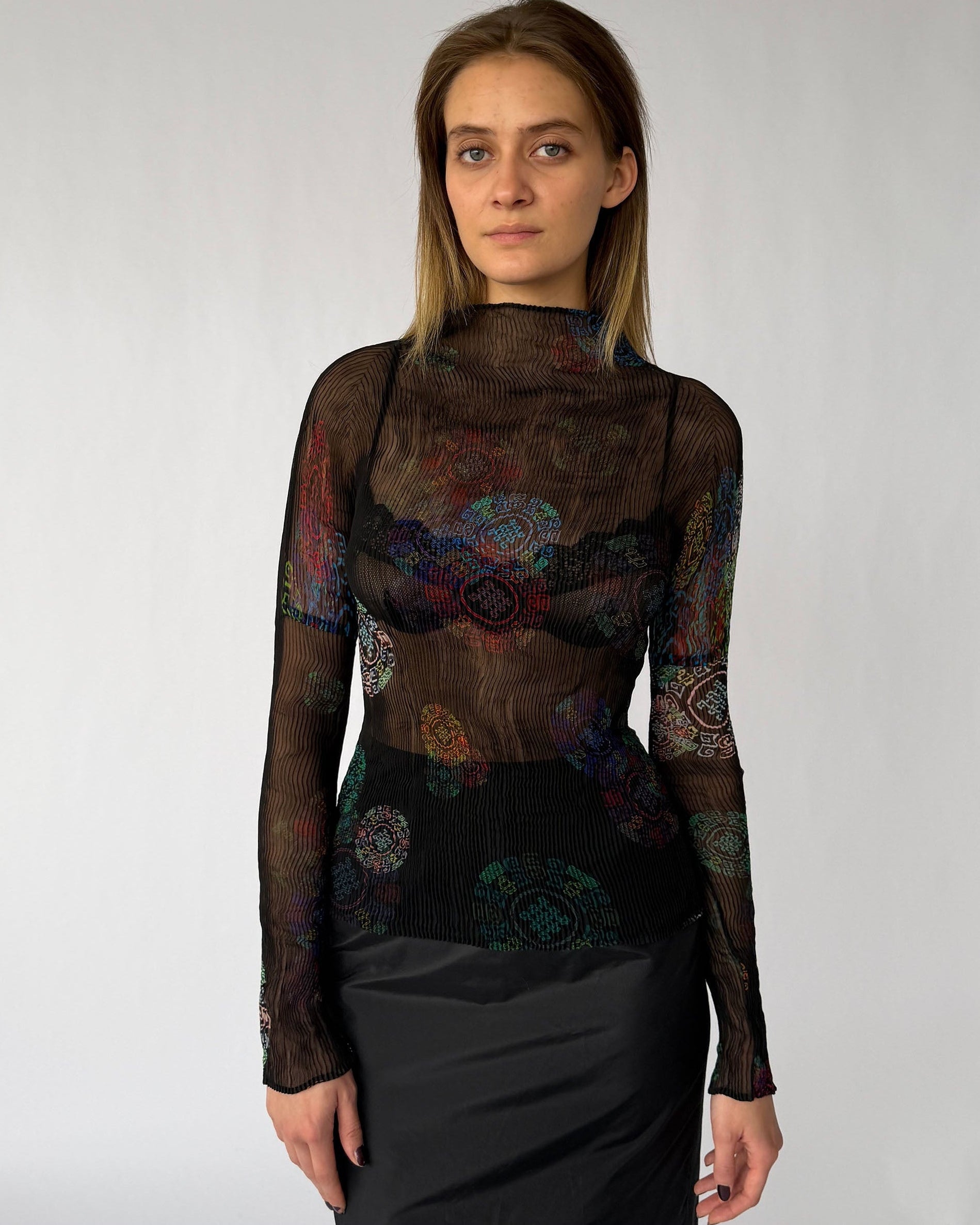 Vintage Issey Miyake Fete Collection Long-Sleeve Mock-Neck