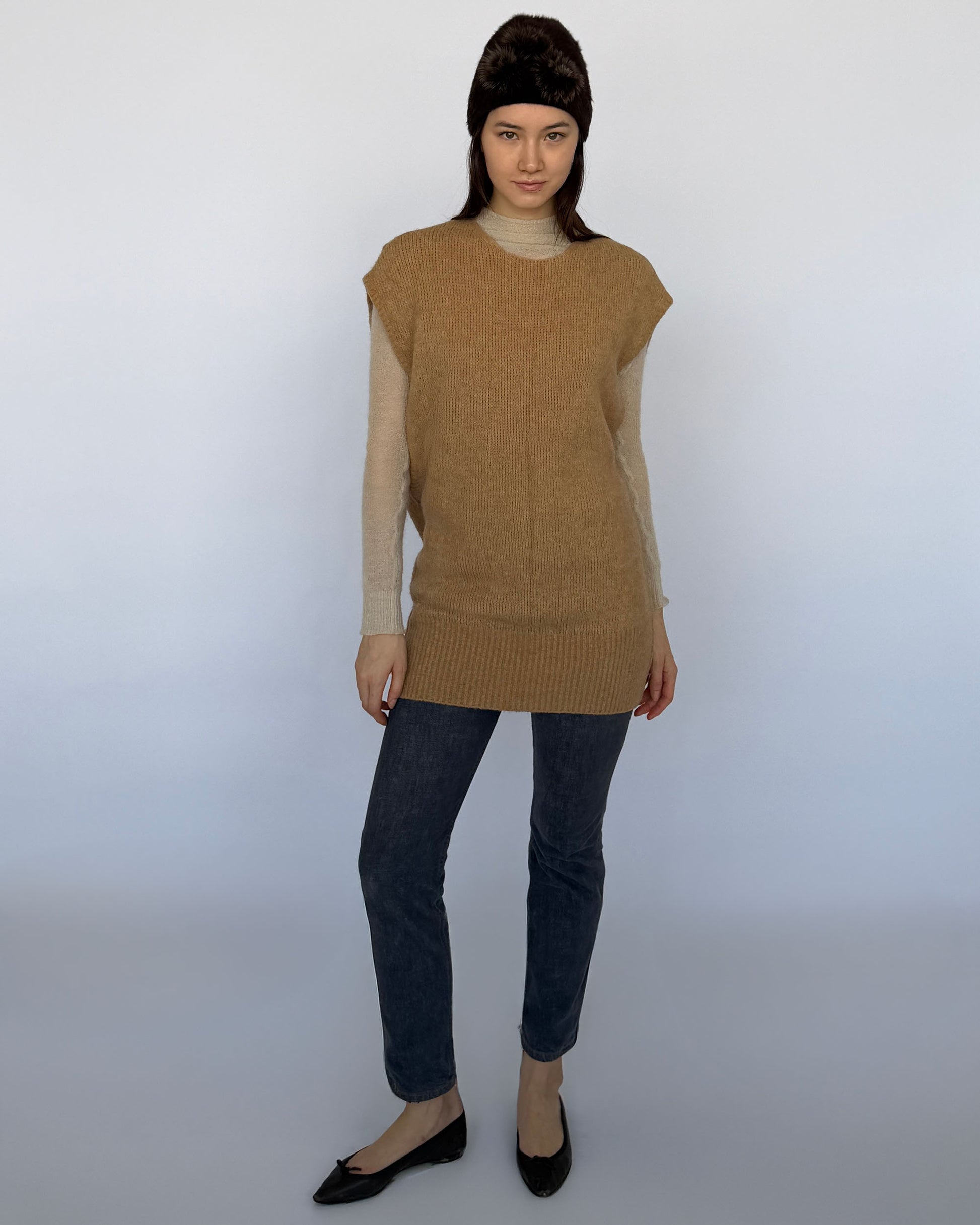 Jean Paul Gaultier Camel Sweater Vest from the early 2000s