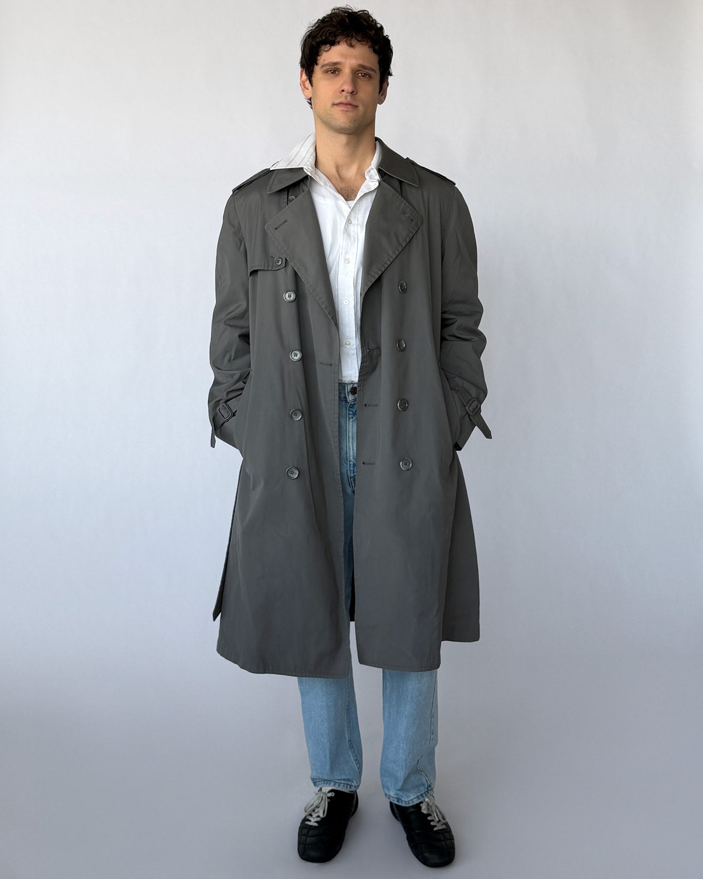 Vintage London Fog Grey Trench Coat
