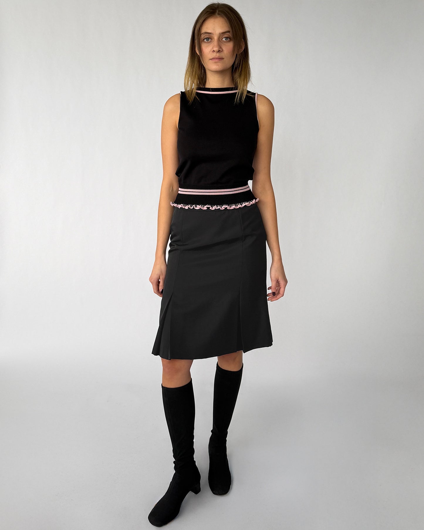 Miu Miu Pleated Knee-Length Skirt