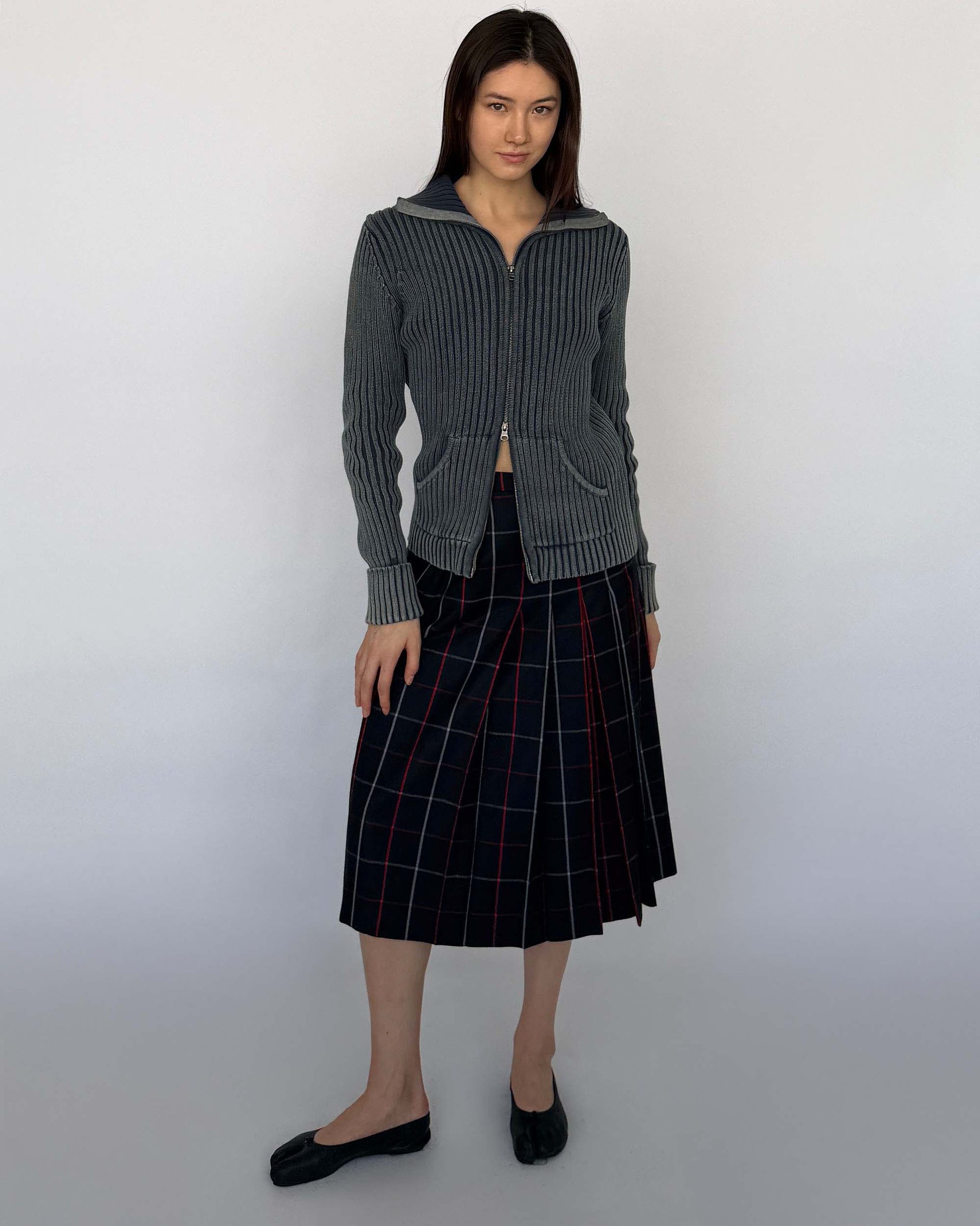 Marithe Francois Girbaud Ribbed Sweater worn on model