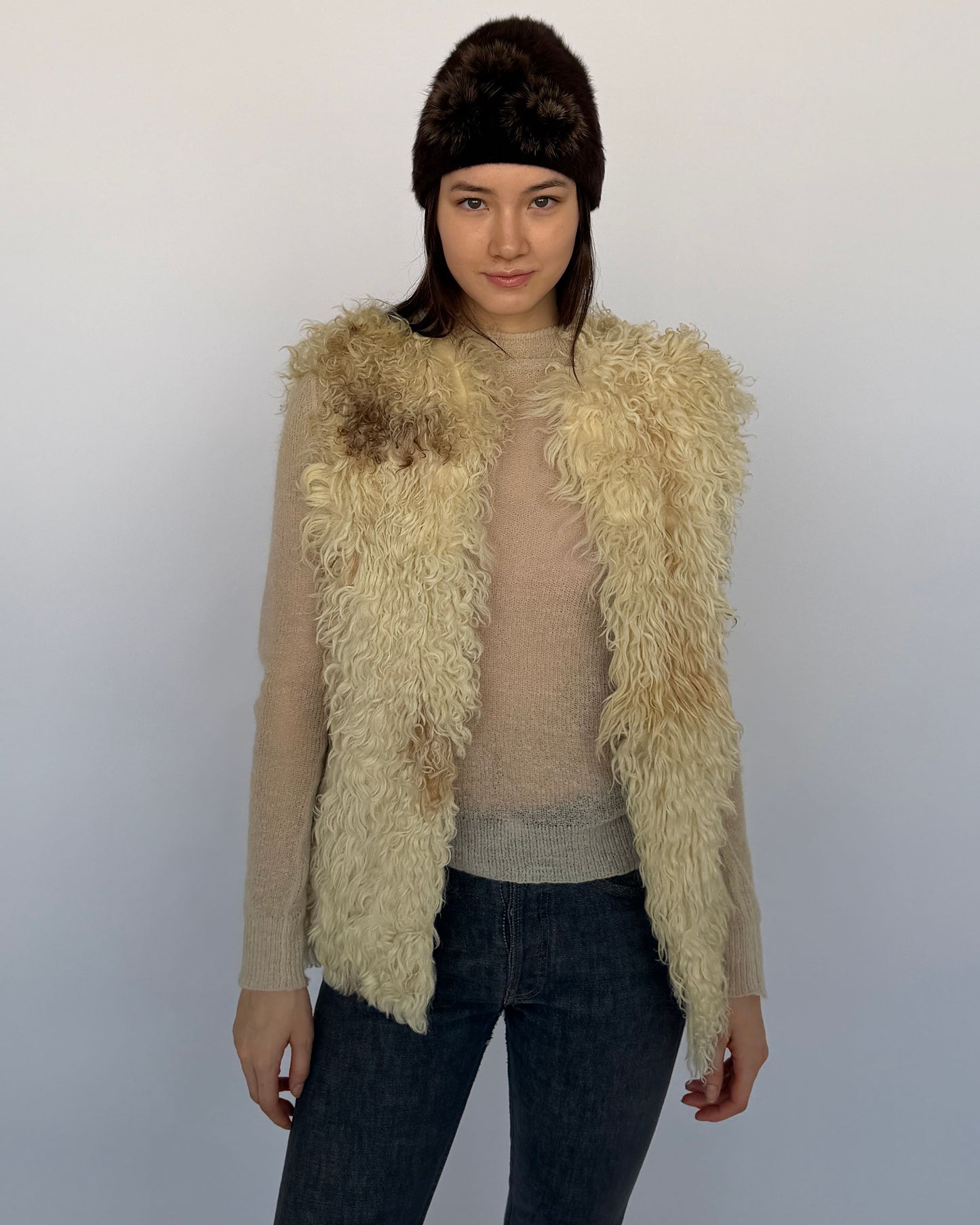 Vintage Mongolian Fur Vest