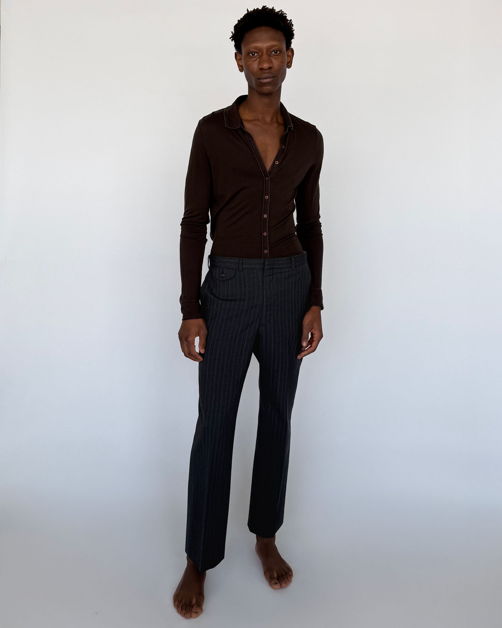 Vintage Navy Pinstripe Wool Trousers