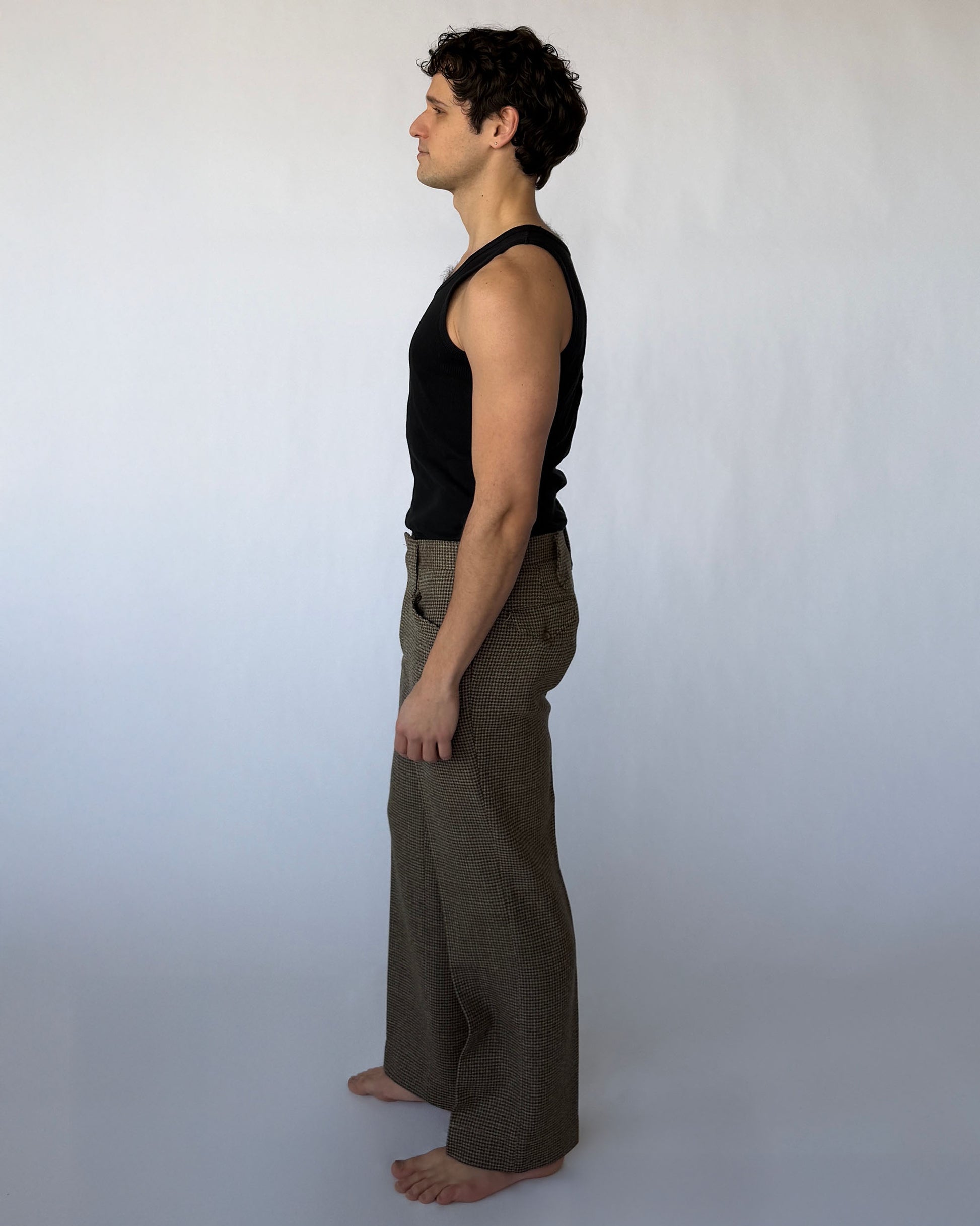 Side view of Vintage Pendelton Houndstooth Trousers