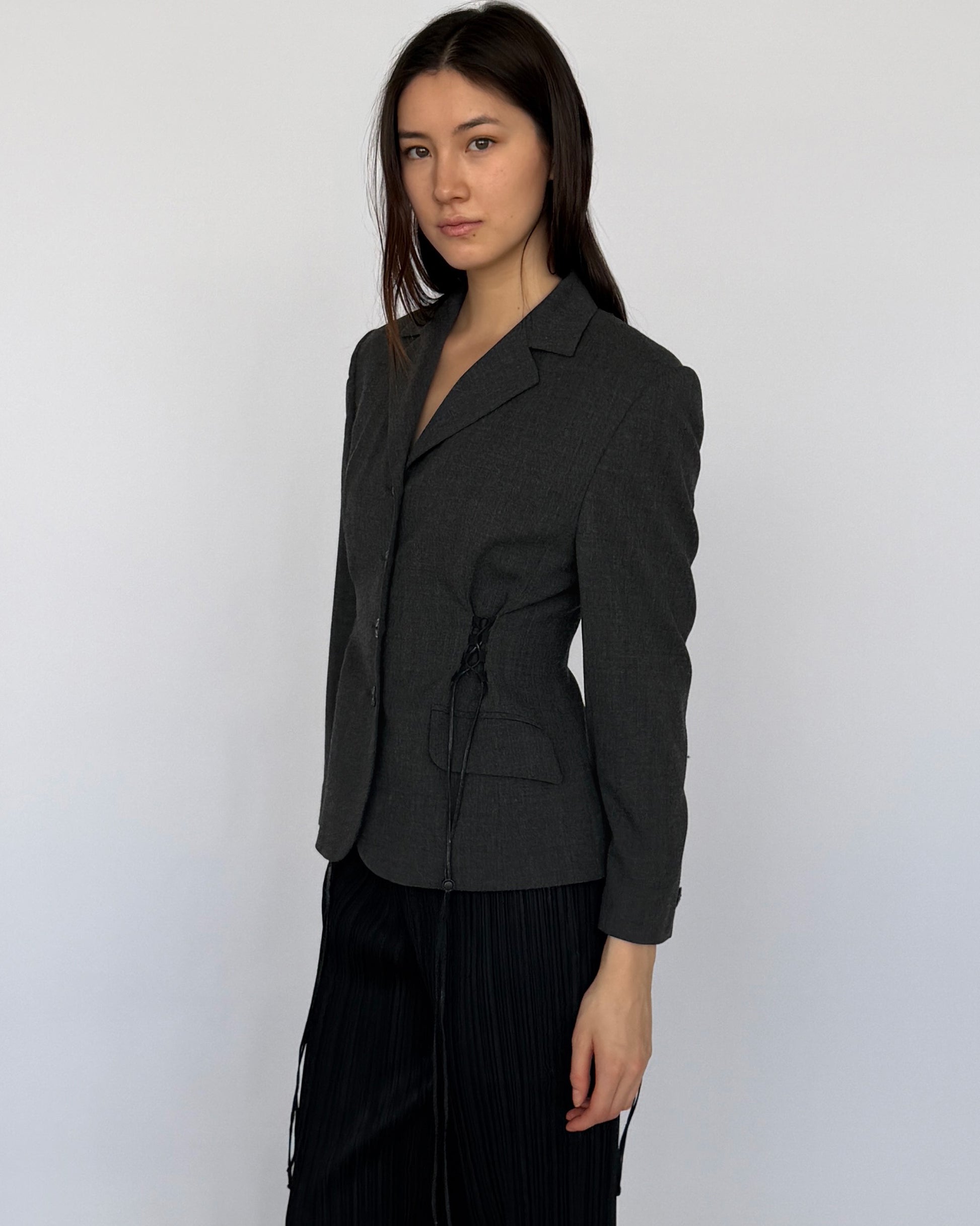 Side view of Reworked French Vintage Blazer 