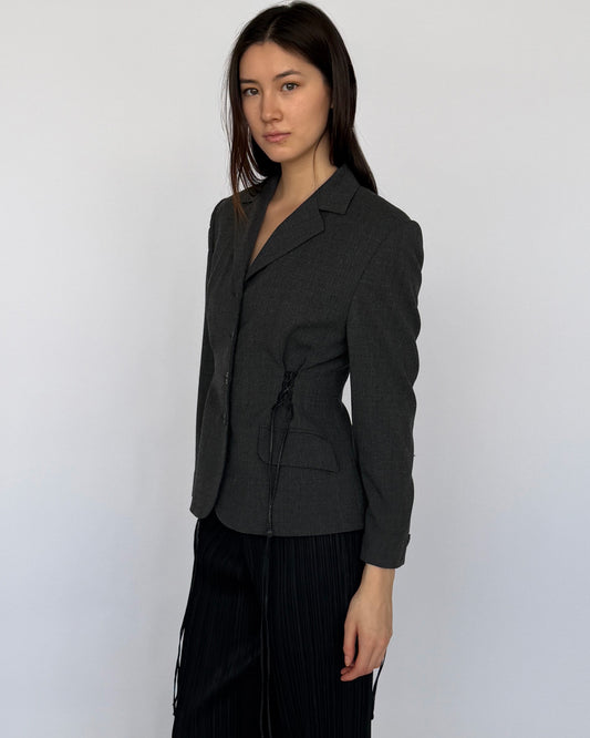 Side view of Reworked French Vintage Blazer 