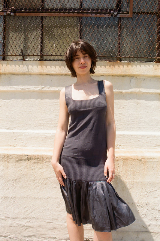 Sonia Rykiel 90s Gray Polka Dot Dress