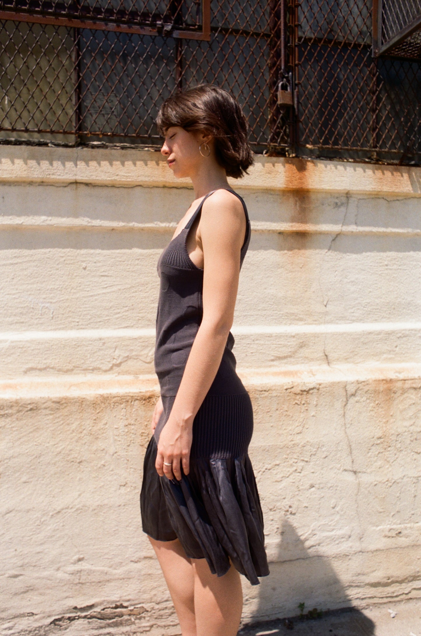 Sonia Rykiel 90s Gray Polka Dot Dress