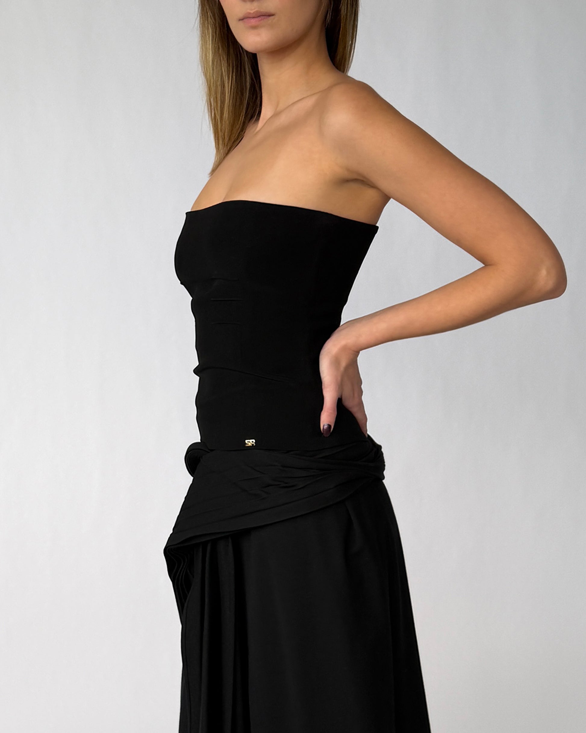 Side view of vintage Sonia Rykiel strapless top