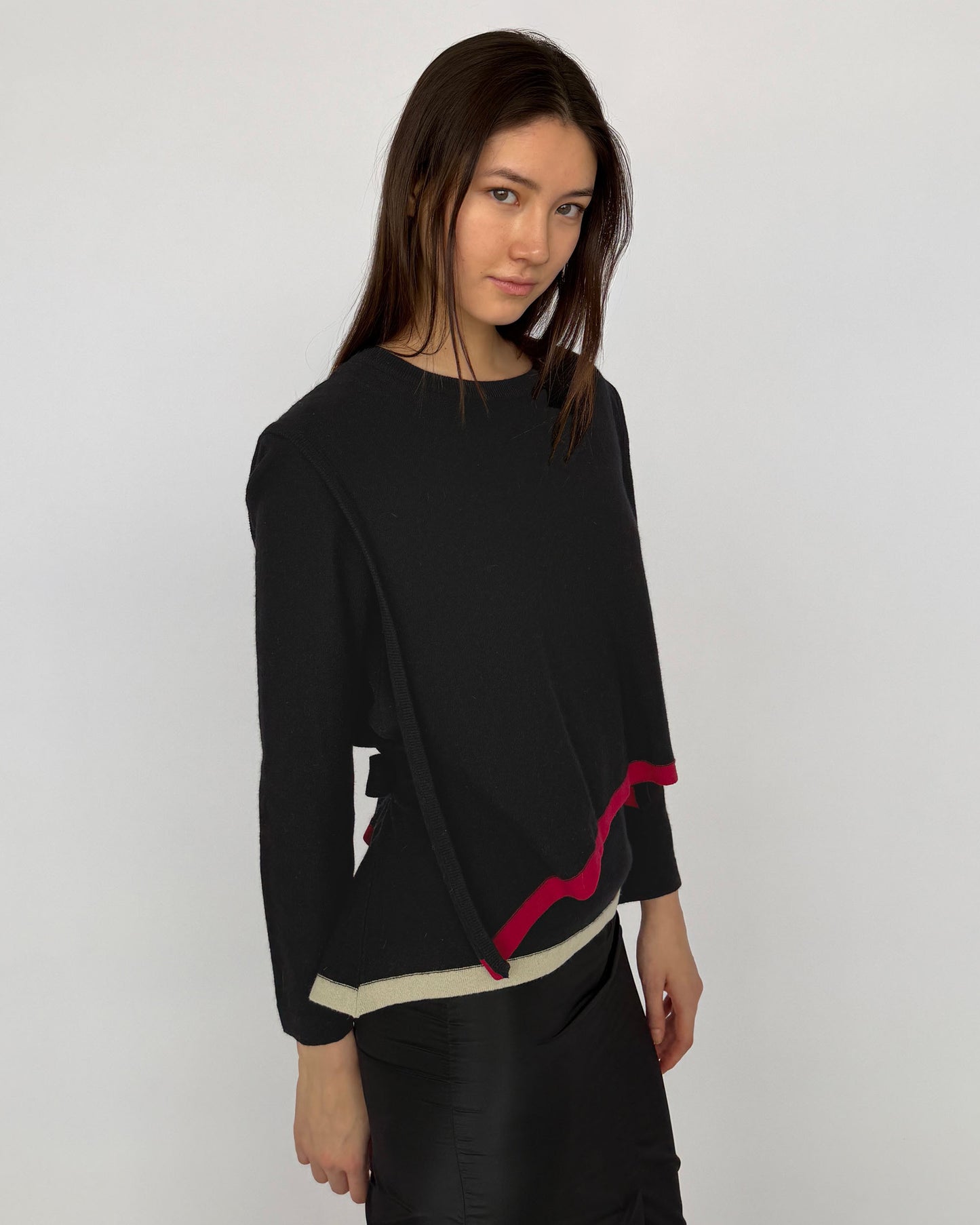 Side view of Sonia Rykiel Tie Back Sweater