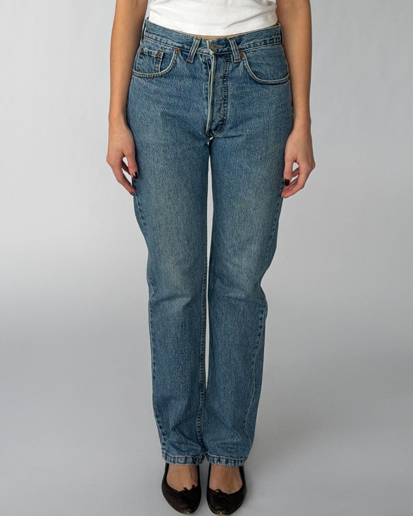 Vintage Levi's 501 Jeans in medium wash with a straight leg