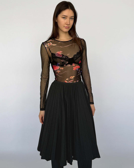 Comme des Garçon Black Wool Pleated Skirt
