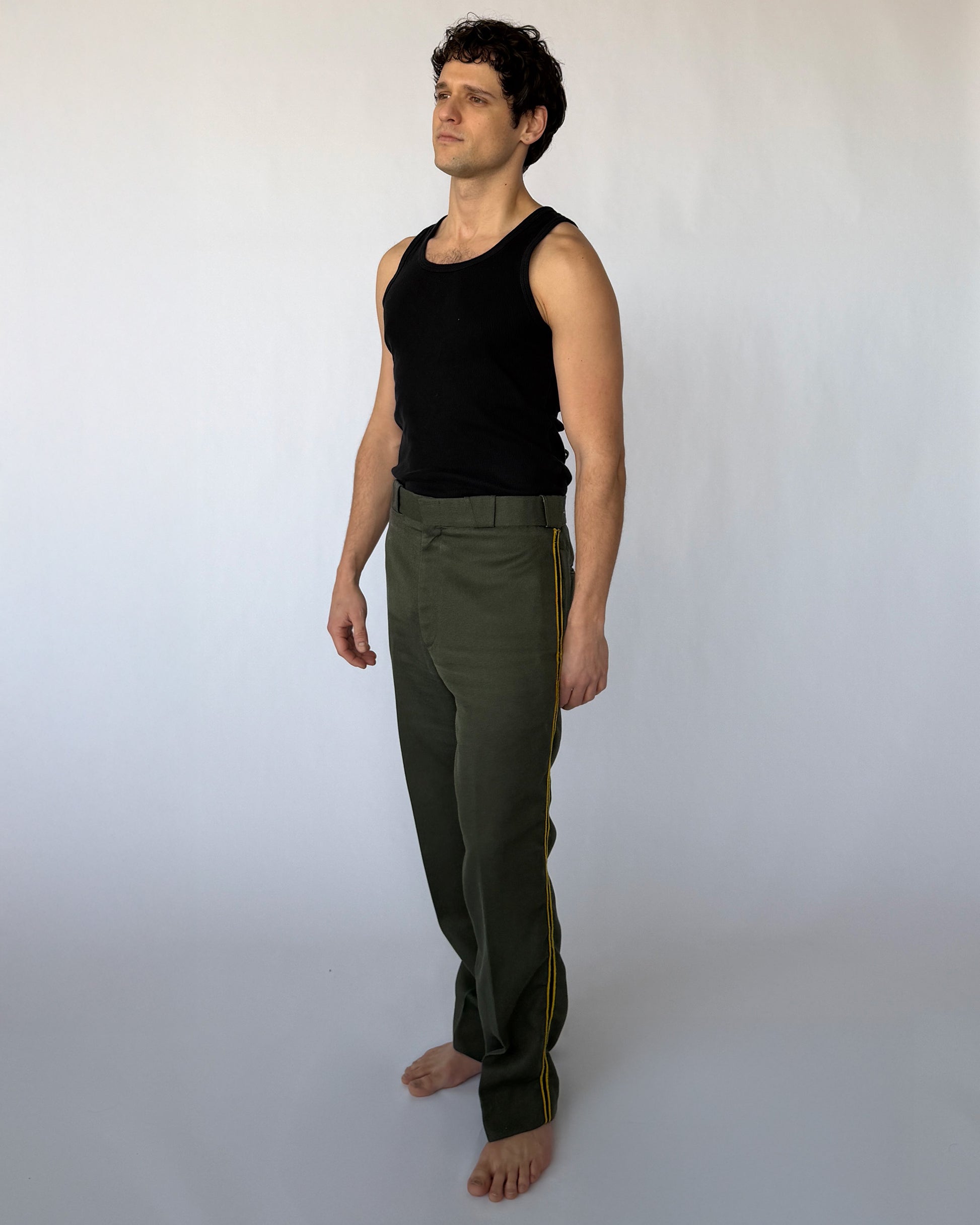 Side View of Vintage Side Stripe Track Pants