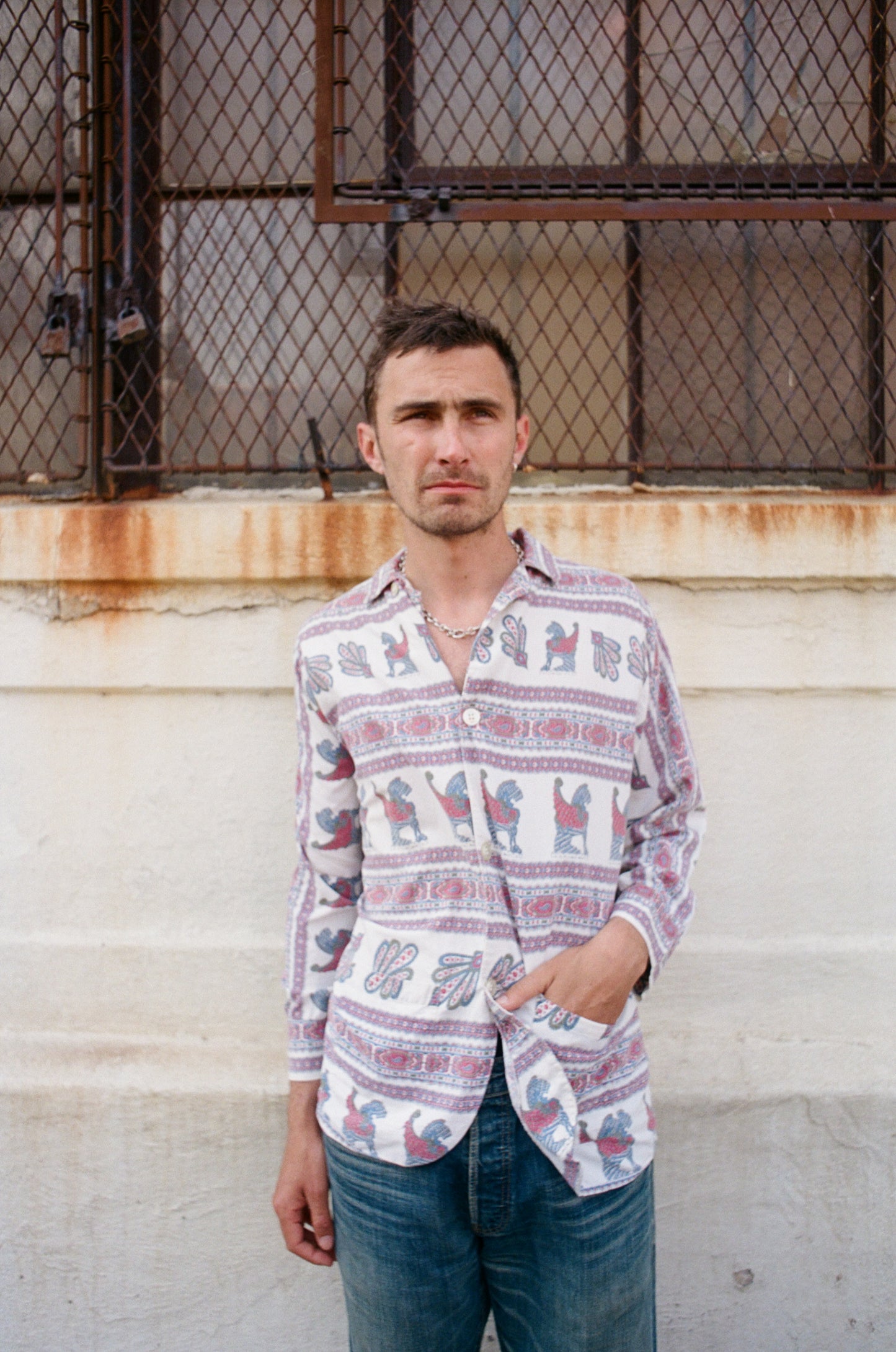 Weldon Red And Blue Paisley Button Up Shirt