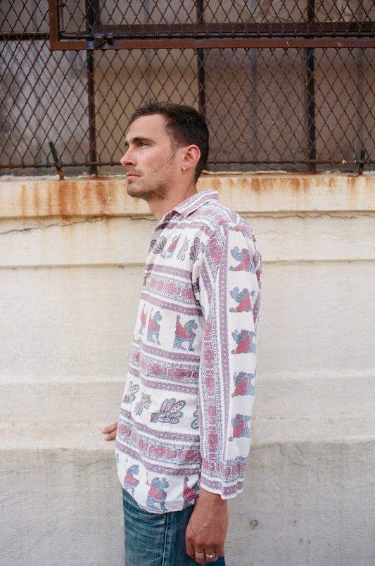 Weldon Red And Blue Paisley Button Up Shirt