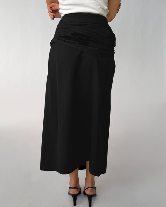 Back view of vintage Y's Yohji Yamamoto wool maxi skirt