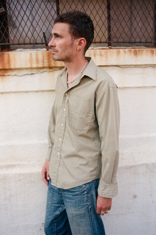 Yves Saint Laurent Khaki Green Button Up Shirt
