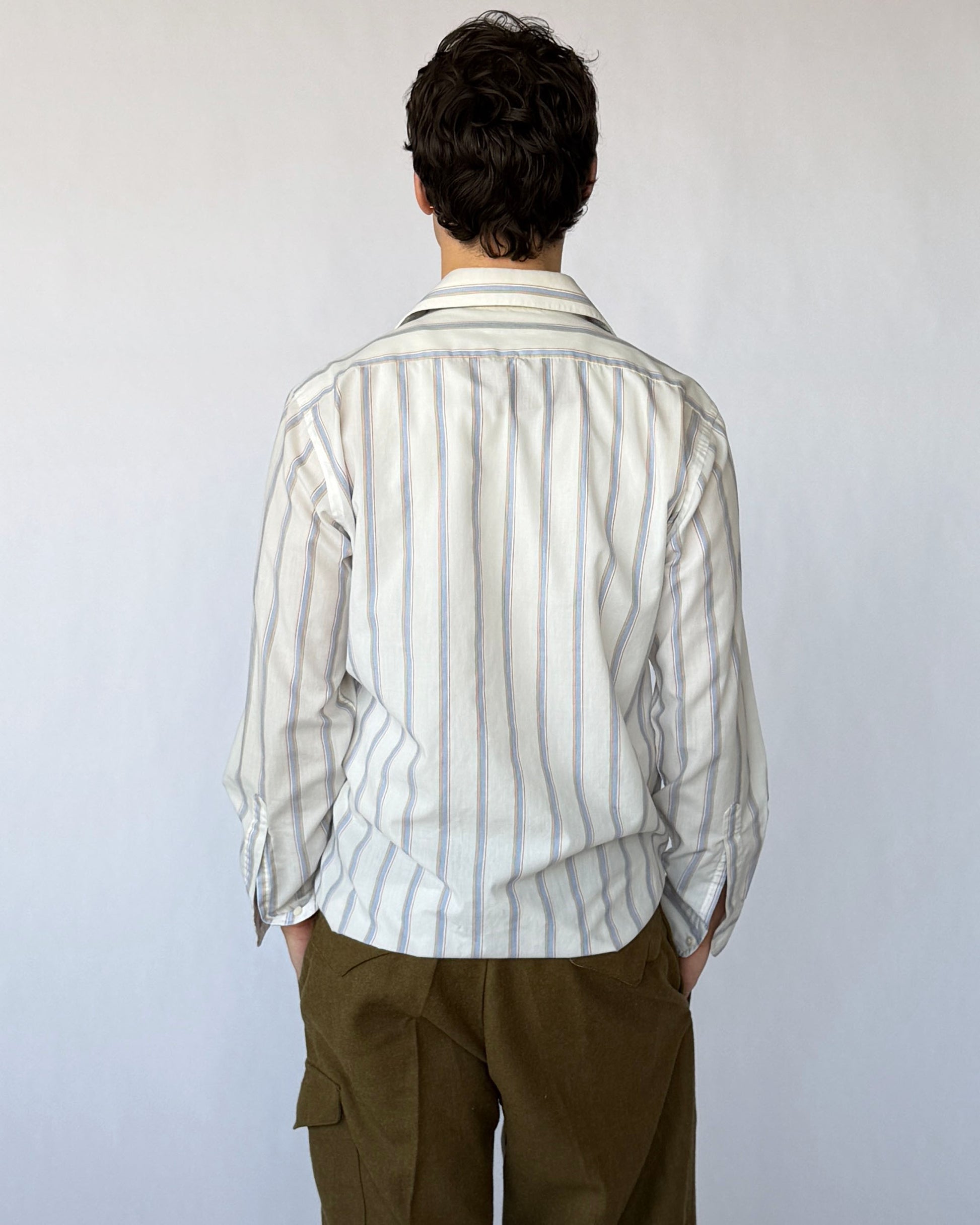 Back view of Yves Saint Laurent Multicolor Striped Button Up
