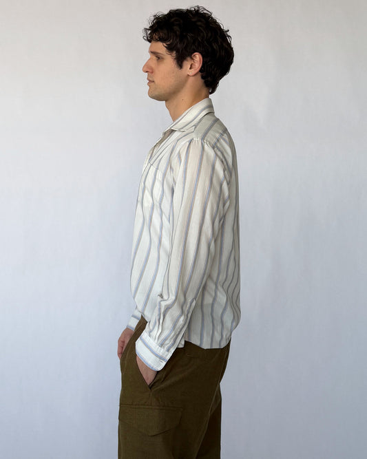 Side view of Yves Saint Laurent Multicolor Striped Button Up