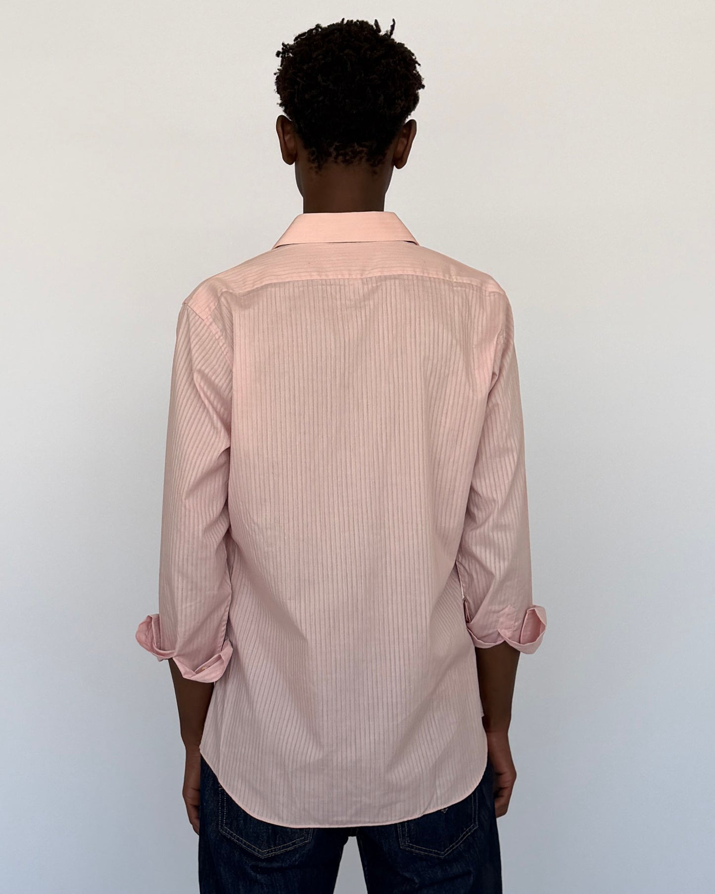 Back view of Yves Saint Laurent Pink Button Up